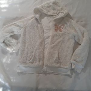 Hooded coat, size XXL/16  Avory with glitters